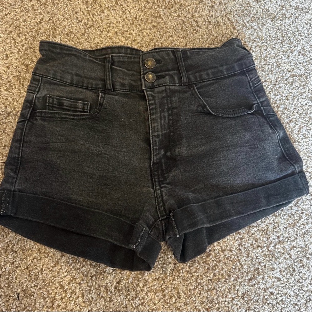 Forever 21 High Waist Black Denim Shorts